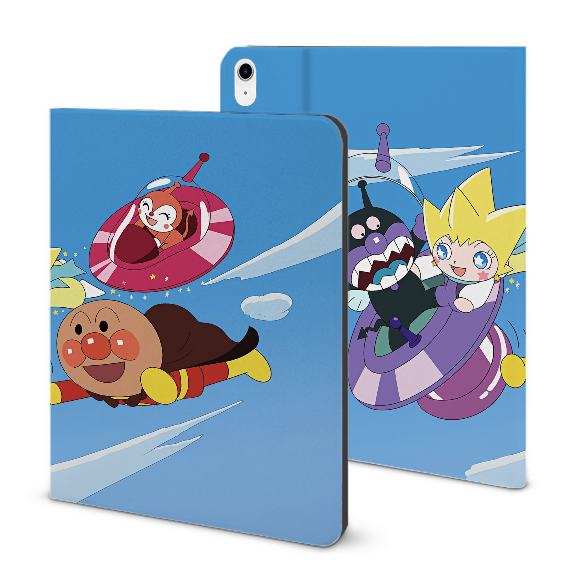 （画像用） アンパンマン Anpanman IPad ケース ブック型 PUレザー TPU 耐衝撃 軽量 薄型 ペン収納なし 全面保護 IPad 各モデル対応